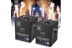 PAIDUN 500W Cold Spark Machine 2PCS Sparkler Fountain 3–13 ft Height Adjustable, with Remote & DMX512 2CH Control, Safe & Reusablefor Wedding Party Event Church DJ Show Performance（Not Include Material）