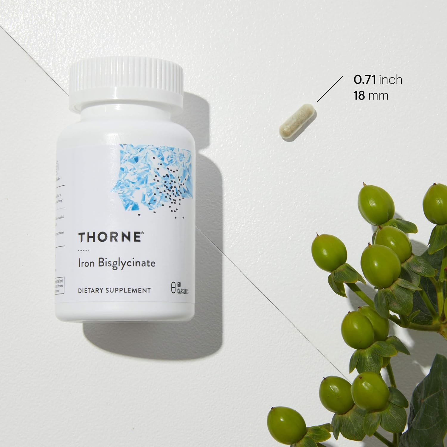 Thorne Research - Iron Bisglycinate - 25 mg Iron Supplement for Enhanced Absorption Without Gastrointestinal Side Effects - 60 Capsules: Health & Personal Care
