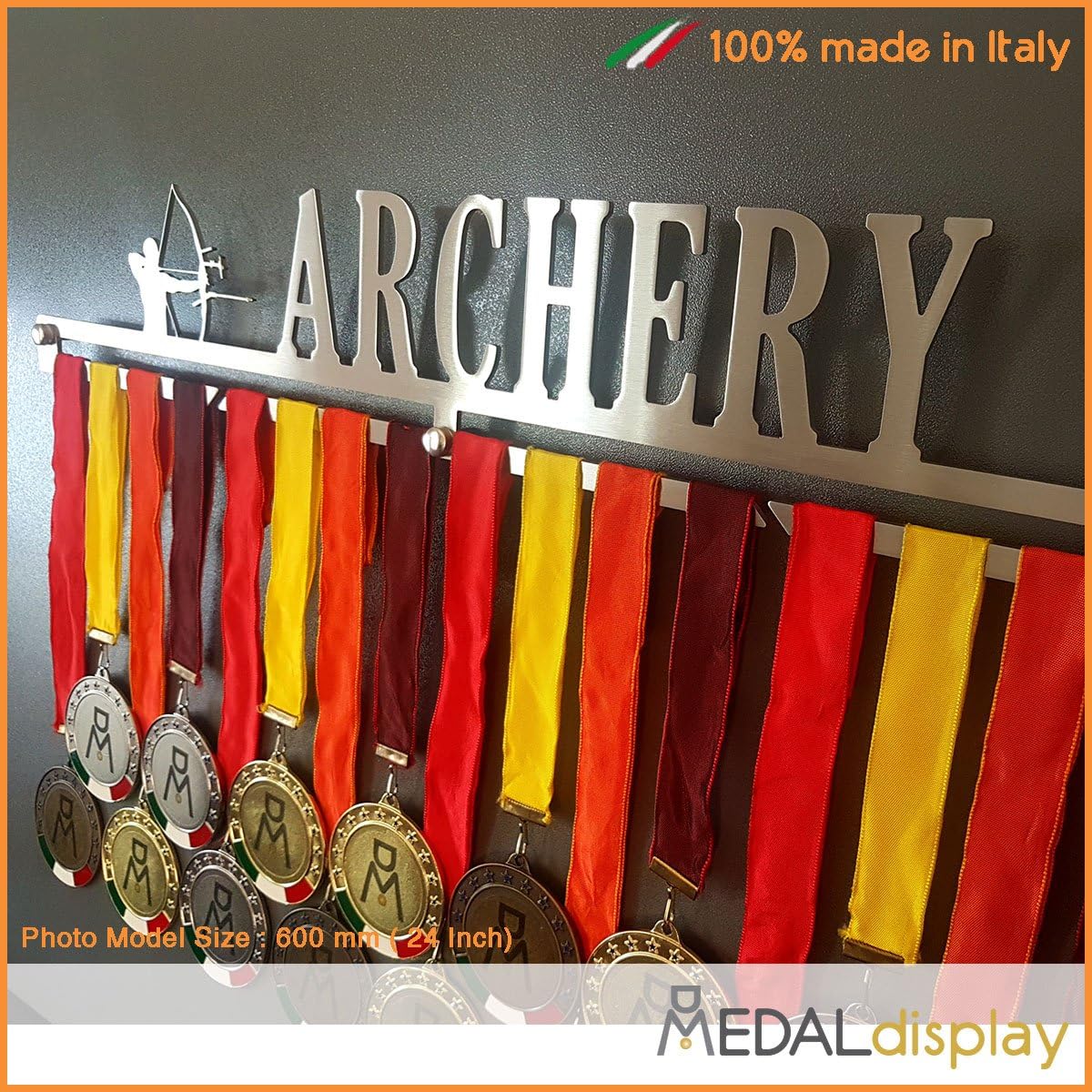 ARCHERY - Medal Hangers for Archer, Sport Medals - Medal Show Wall Mounted - Medal Display Rack - Trophy Holder - Stainless Steel - 100% Made in Italy