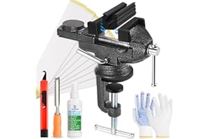 AugFir Golf Grip Kit for Regripping Golf Clubs, Portable Table Vise Rubber Clamp for Golf Grip Removal Tool with Solvent, Golf Club Regripping Kit