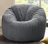 Beautiful Beanbags Childrens Jumbo Cord Beanbag Chair Grey Ready Filled view 2