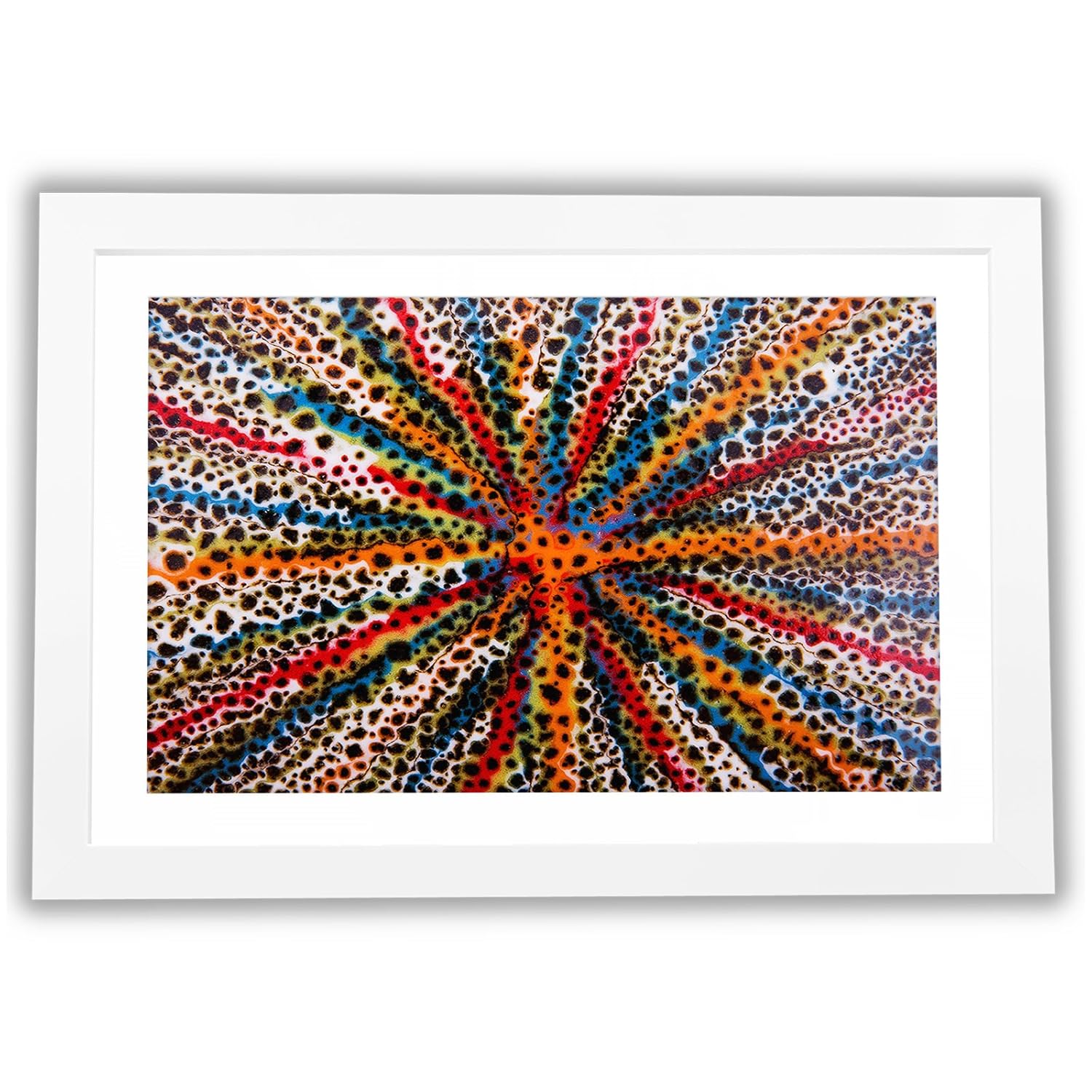 High resolution Leopard Orange White blue Retro Abstract Picture Prints