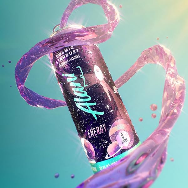 ALANI NU COSMIC STARDUST SUGAR FREE, LOW CALORIE ENERGY DRINKS | 200MG CAFFEINE | BIOTIN B VITAMINS | ZERO SUGAR | 10 CALORIES | 12 FL OZ CANS | 12 PACK