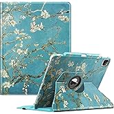 Fintie Rotating Case for iPad Pro 12.9-inch 6th Generation 2022-360 Degree Swiveling Protective Cover with Pencil Holder, Auto Sleep/Wake, Also Fit iPad Pro 12.9" 5th/4th/3rd Gen, Blossom
