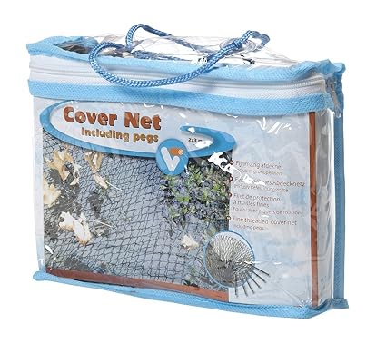 VT 148040 Abdecknetz für den Teich, 2 x 3 m, 6 Erdspieße, Cover Net, Schwarz