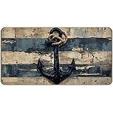 Xiyurlk Nautical Anchor Door Mat, Coastal Beach Door Mats Indoor Outdoor Entrance, Vintage Marine Decorative Mat for Boat Dec