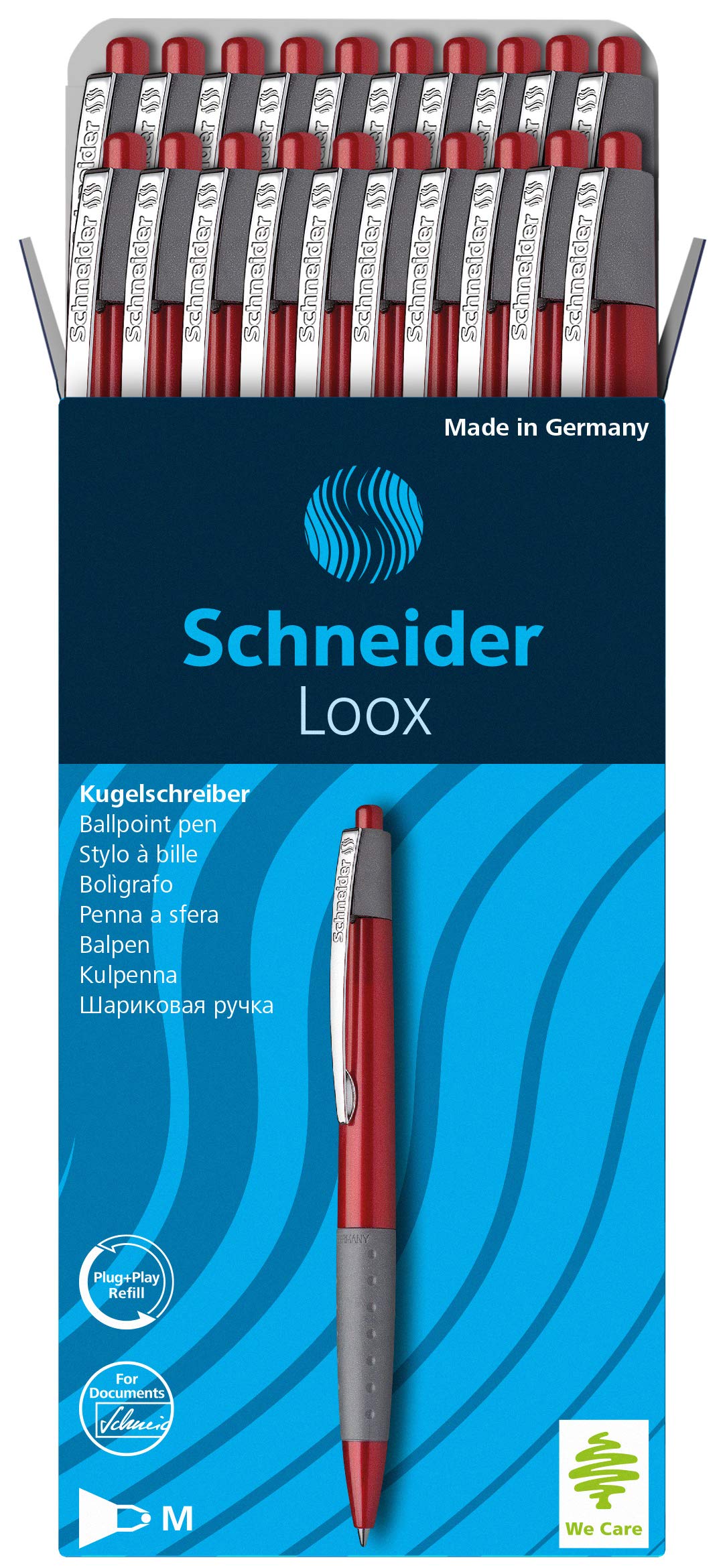 Schneider Loox 775 135502 Ballpoint Pens Pack of 10 Red Shaft and Red Ink