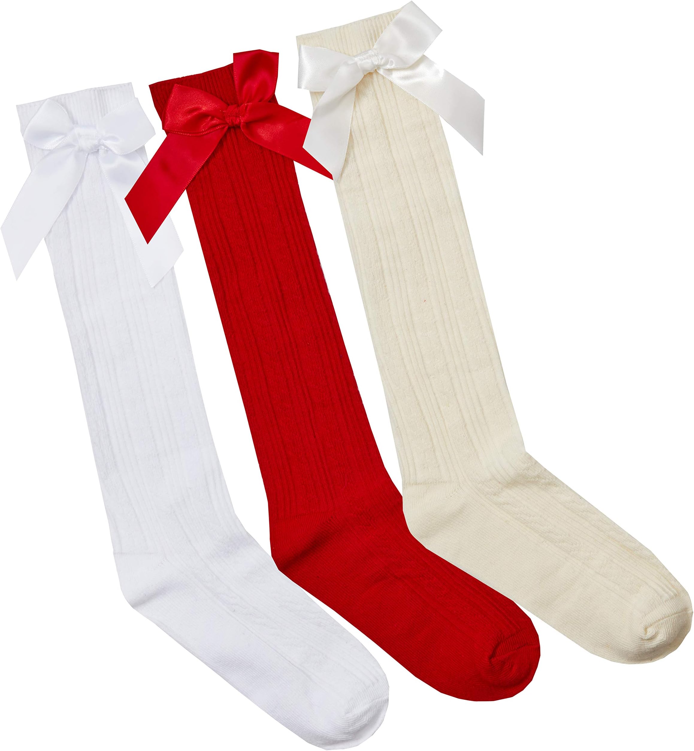 Girls Stocking High Knee Long Socks Bows Frilly