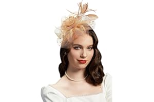 Cizoe Fascinators Hat for Women Tea Party Headband Kentucky Derby Wedding Flower Cocktail Mesh Feathers Hair Clip