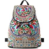 Goodhan Vintage Embroidered Women Backpack Ethnic Travel Handbag Shoulder Bag Large Version