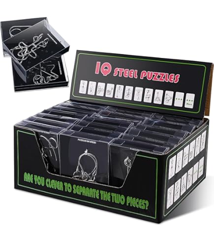 Amazon.com: Yilloog 24 Packs Large Metal Puzzle Bulk Iq Wire Metal