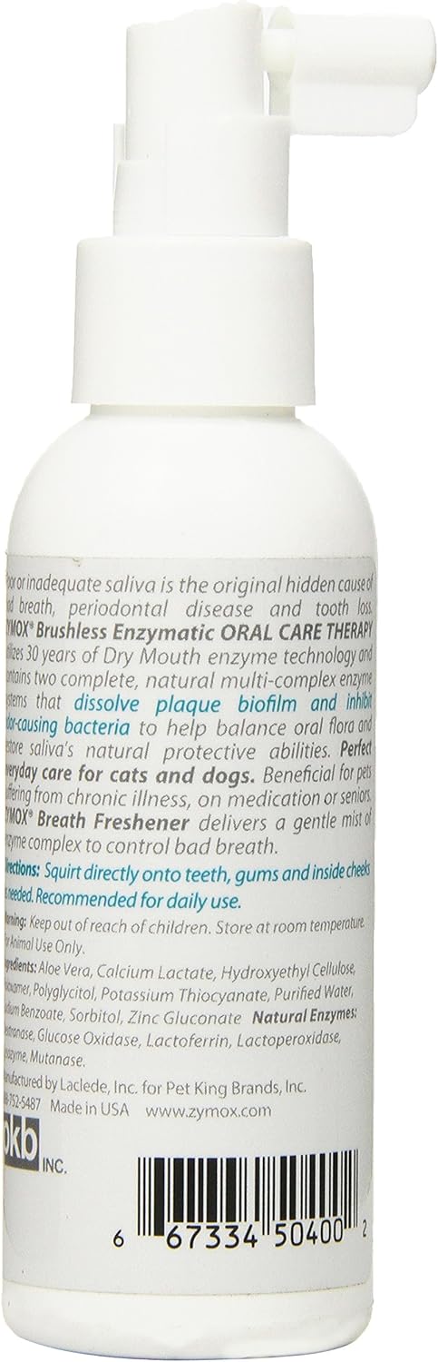 Zymox Oratene Brushless Oral Care Breath Freshener, 4 ounce : Pet Dental Care Supplies : Pet Supplies