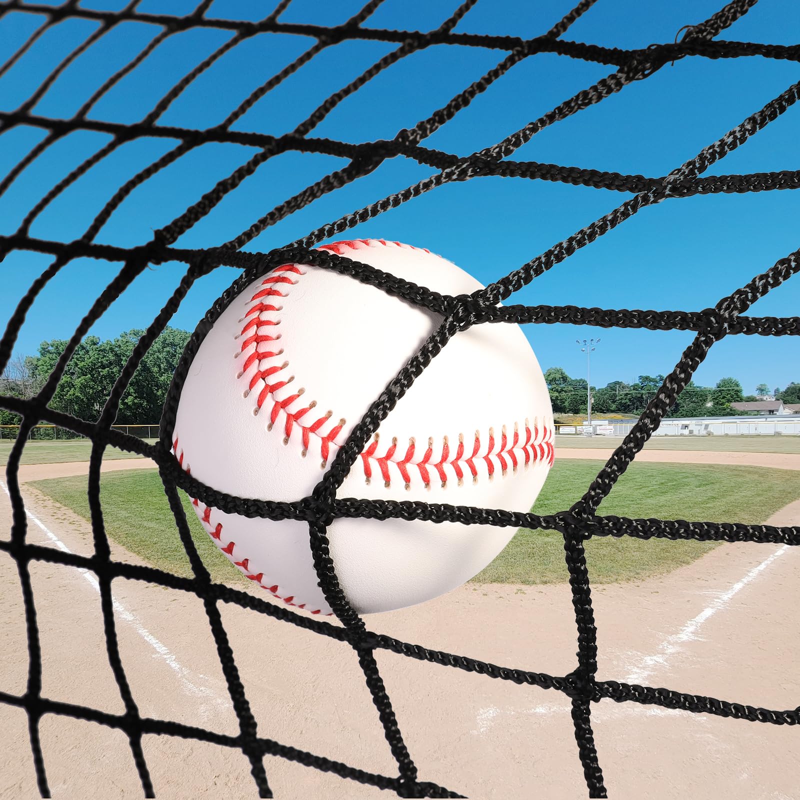 Photo 1 of IUZEAI Baseball Softball Backstop Nets, 10'x30' Pro High Impact Sports Netting Baseball Netting, Heavy Duty Nylon Netting Material Large Barrier Net (Net Only)