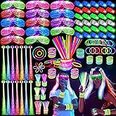 SHQDD 158 PCS Glow in the Dark Party Supplies, 14PCS LED Glasses, 30LED Finger Lights, 14LED Light Hairs and 100PCS Glow Sticks Bracelets, Neon Party Favors for Wedding, Concert, Birthday, New Year