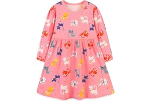 Bumeex Toddler Girl's Long Sleeve Dresses 2-7Y