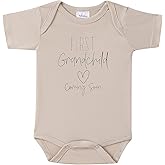 BIBIBLISSBABY First Grandchild Coming Soon Pregnancy Announcement Infant Bodysuit, Pregnancy Announcement Gift for Grandma