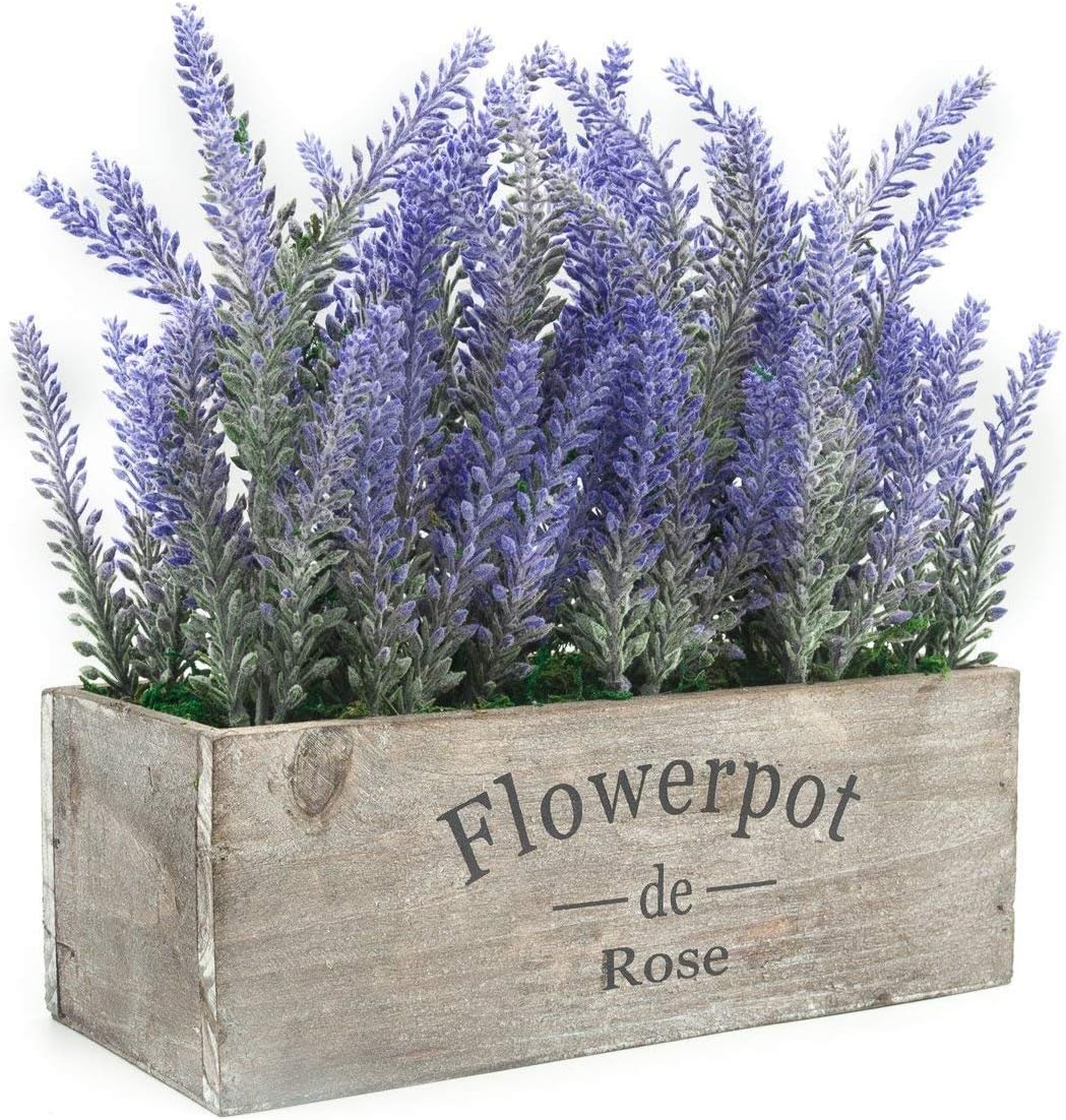Decoración del hogar Planta artificial de lavanda en maceta para