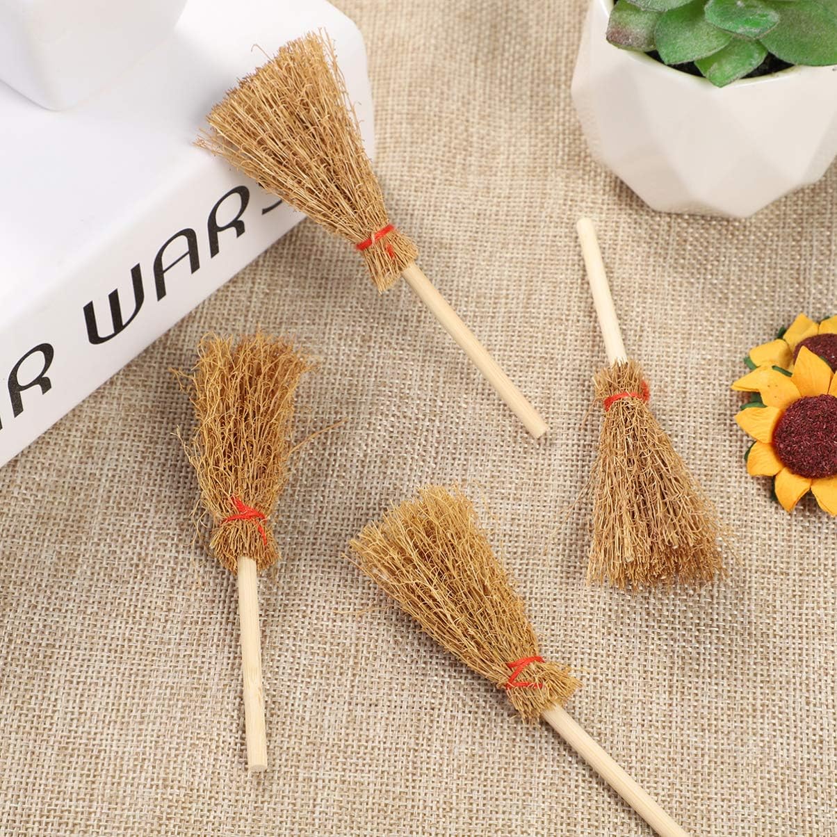 Mini Broom, Miniature Straw Brooms Costume Hangings Decorations Toys