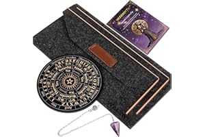 Copper Dowsing Rods Kit - 99.9% Pure Copper Divining Rods with Gift Bag Pendulum Board Set Spiritual Exploration Divination T