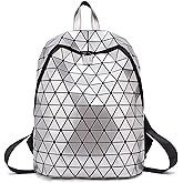 LorranTree Geometric Backpack Luminous Backpacks Holographic Reflective Bag Lumikay Bags Irredescent Rucksack Rainbow