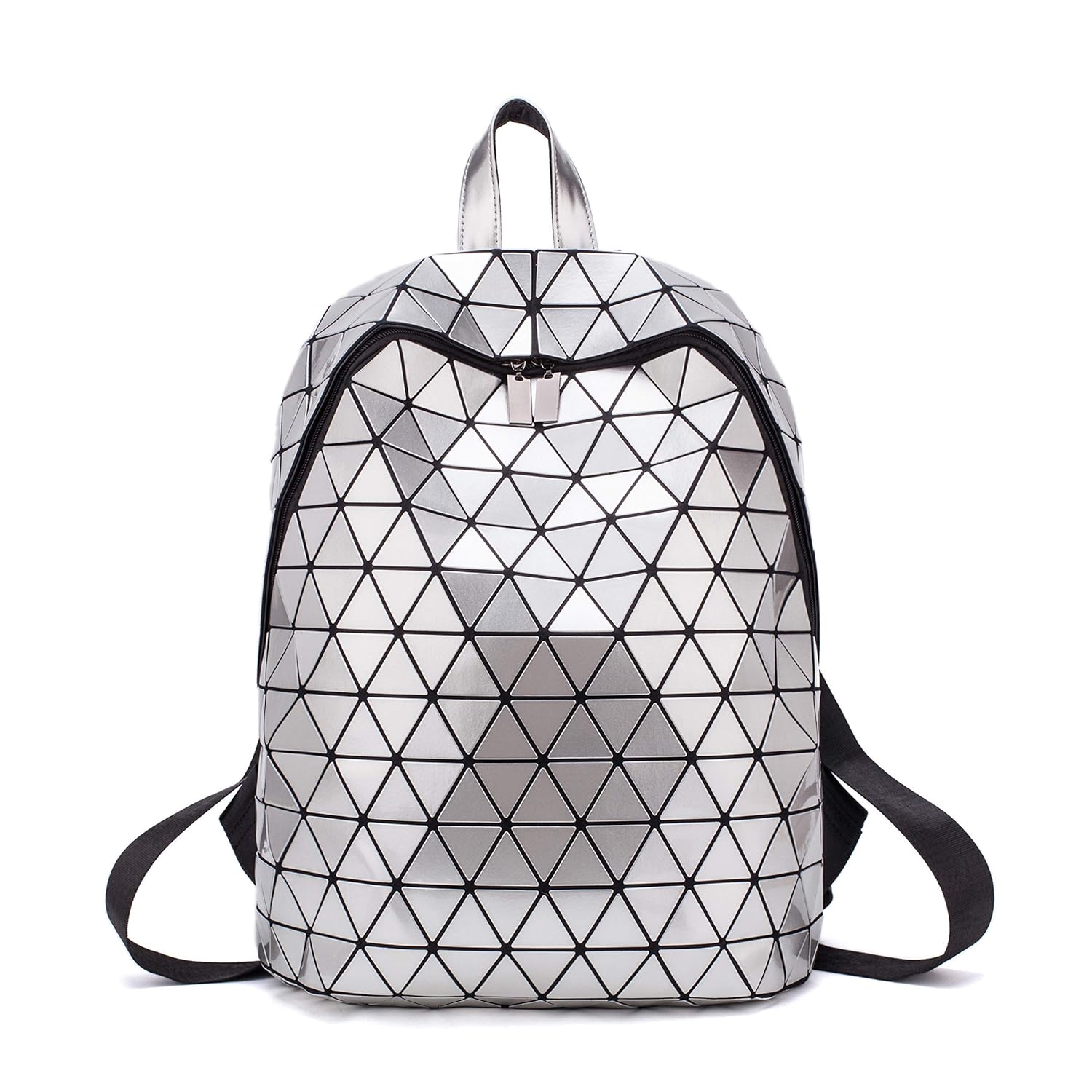 silver geometric bag