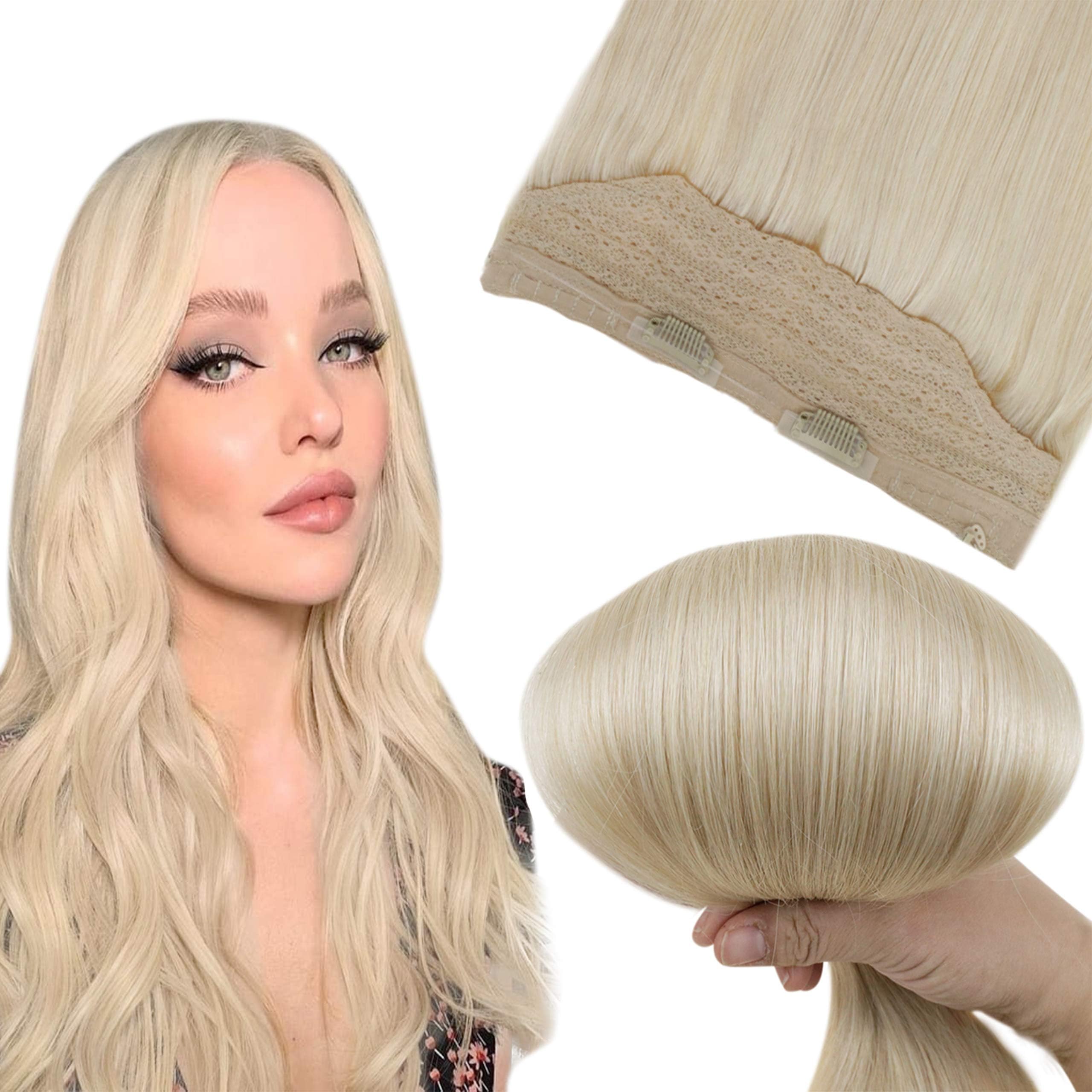 Easyouth Fish Line Hair Extensions 20 Inches Color 4 Chocolate Brown Hair Extensions Seamless Halo Hair 100g per Pack