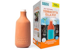 Back to The Roots Self-Watering Terracotta Olla Pot, 700mL Provides 1 Week of Precision Watering