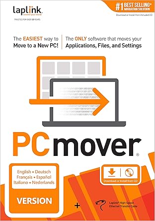 Laplink Pcmover Professional 11 Mit High Speed Kabel 1 Nutzung Der Einfachste Weg Auf Einen Neuen Pc Umzuziehen - 