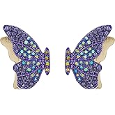 Betsey Johnson Pave Butterfly Stud Earrings