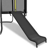 Deomod Trampoline Slide, 10FT 12FT 14FT 15FT 16FT Trampoline Universal Outdoor Slides, Trampolines Accessories with Cushioning Effect, Suitable for Kids to Climb Up Slide Down, Safety Slider (Black)