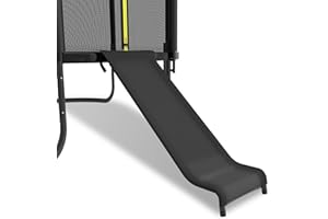 Deomod Trampoline Slide, 10FT 12FT 14FT 15FT 16FT Trampoline Universal Outdoor Slides, Trampolines Accessories with Cushioning Effect, Suitable for Kids to Climb Up Slide Down, Safety Slider (Black)