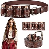Geyoga Renaissance Belt Pouch with Potion Bottles Halloween Medieval Costume Accessories Waist Bag Cosplay