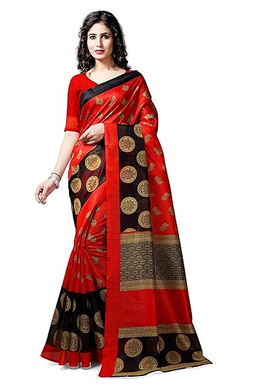 Winza Designer Womens Art Silk Saree With Blouse (ART-18-RED_Red)