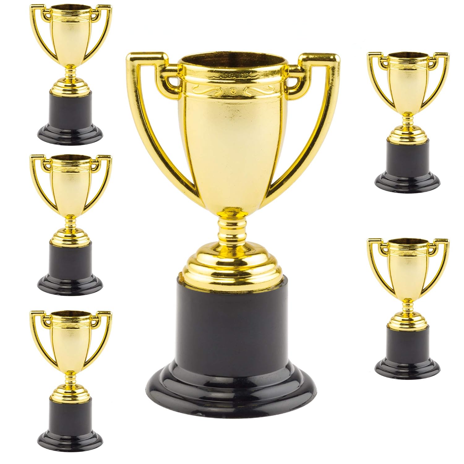 Baker Ross P670 Gold Trophies (Pack of 6) Kids Party Fillers Small Toys, Prizes, Rewards and Games - Image 4