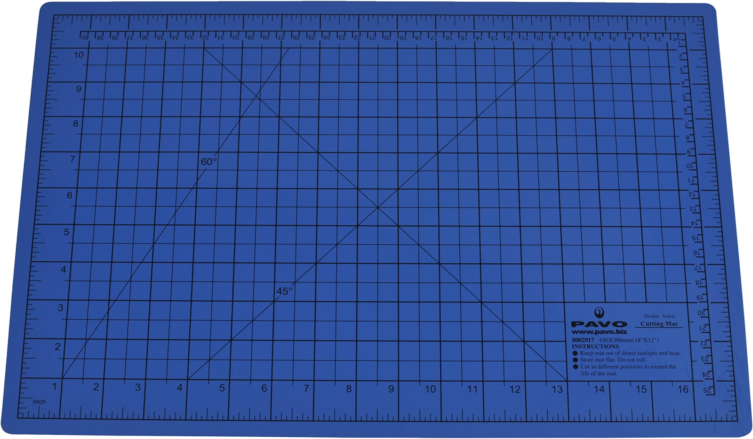 PAVO Premium A3 450 x 300 mm Self Healing Cutting Mat - Blue