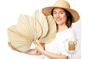 CHAUMIERE Extra Large 4Pcs 18.1" x 10" Natural Trimmed Dried Palm Leaves, Dried Palm Spear with stem, Boho Wedding Decor, Tropica, Table Decoration, Dried Wedding Flowers, for Balloon Arch, Wedding Arch