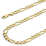 Wellingsale 14K Solid Yellow Gold 8.5mm Figaro