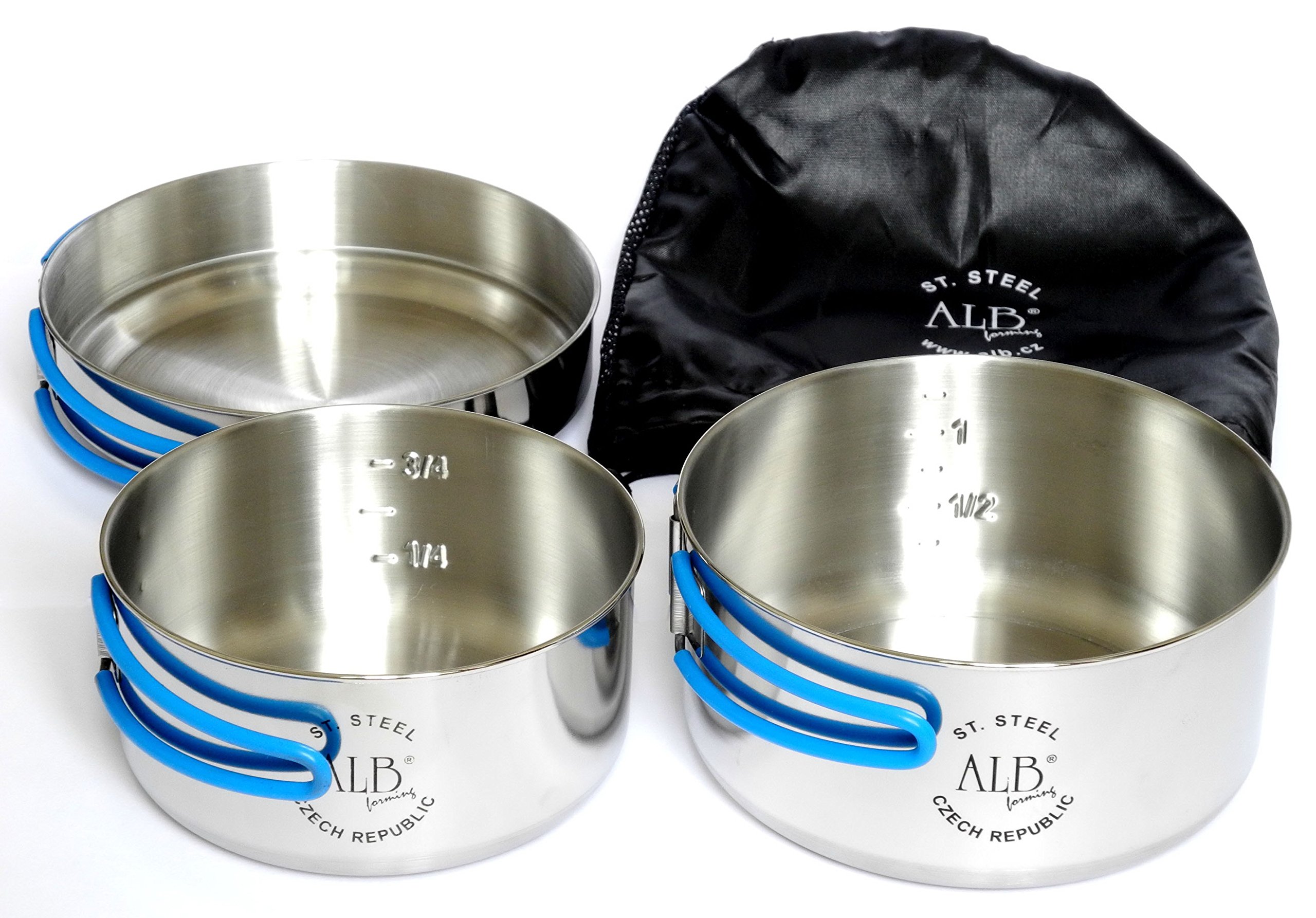 Alb 3-Piece Camping Tableware Set - Stainless Steel, Small