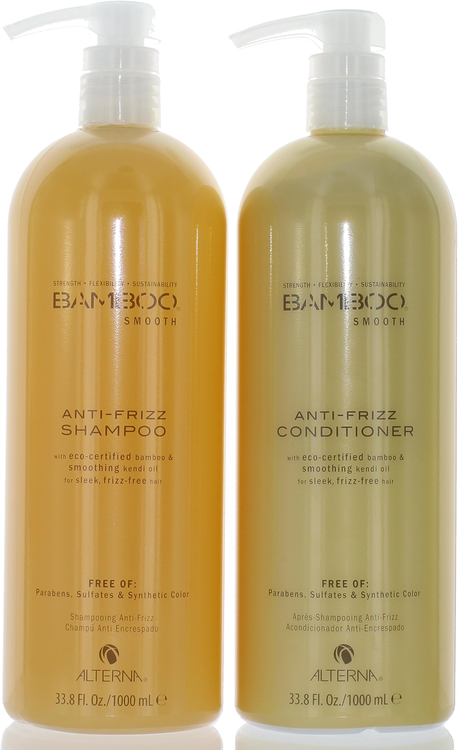ALTERNA Bamboo Smooth Anti Frizz Shampoo and Conditioner 32oz each (with pumps) by Alterna Bamboo