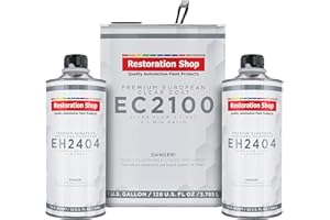 Restoration Shop 1.5 Gallon Ultra Flow Premium European Clearcoat Auto Paint Kit, 2.1 VOC - 1 Gal. Urethane Clear, 2 Qts Hardener, 2:1 Ratio - Professional High Gloss Automotive Car Refinish Coating