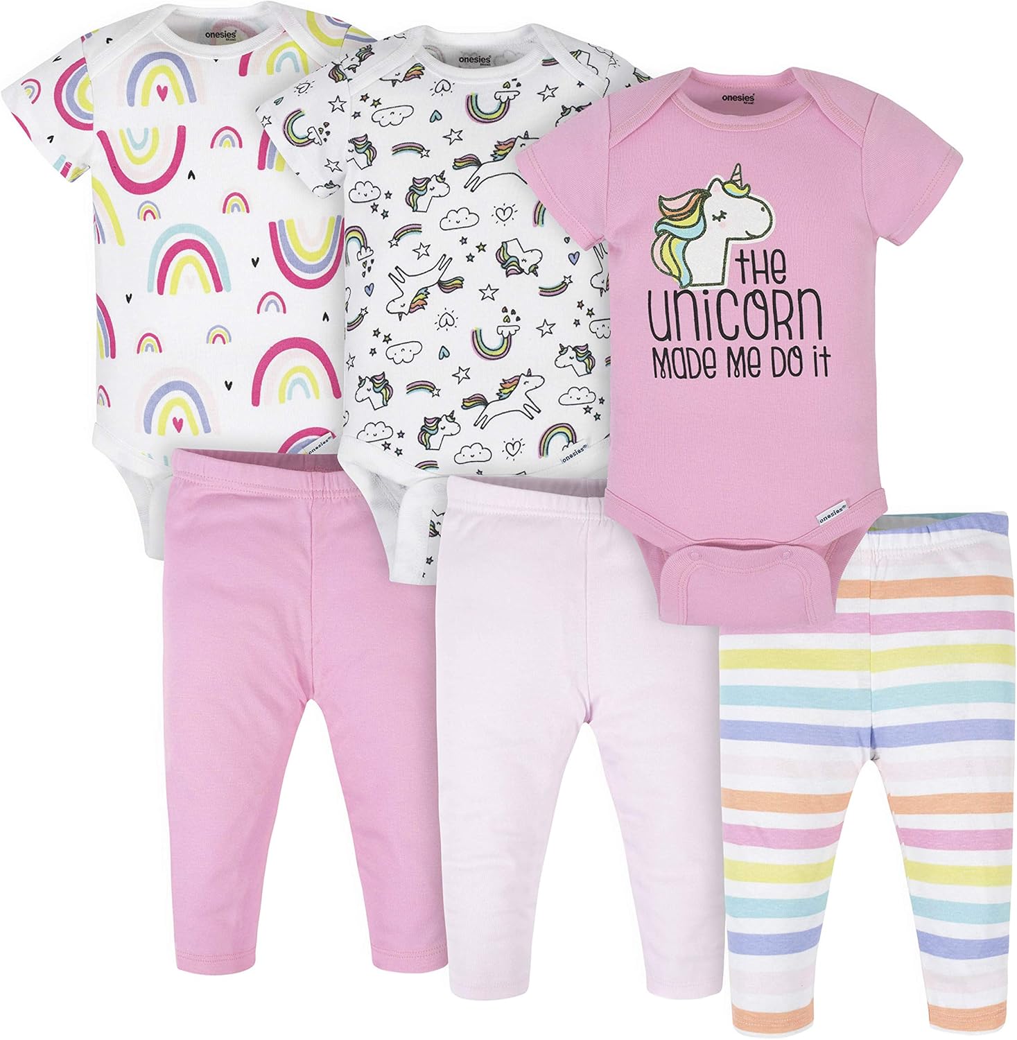 Onesies Brand unisexbaby 3 Onesies 3 Pants Outfit Bundle