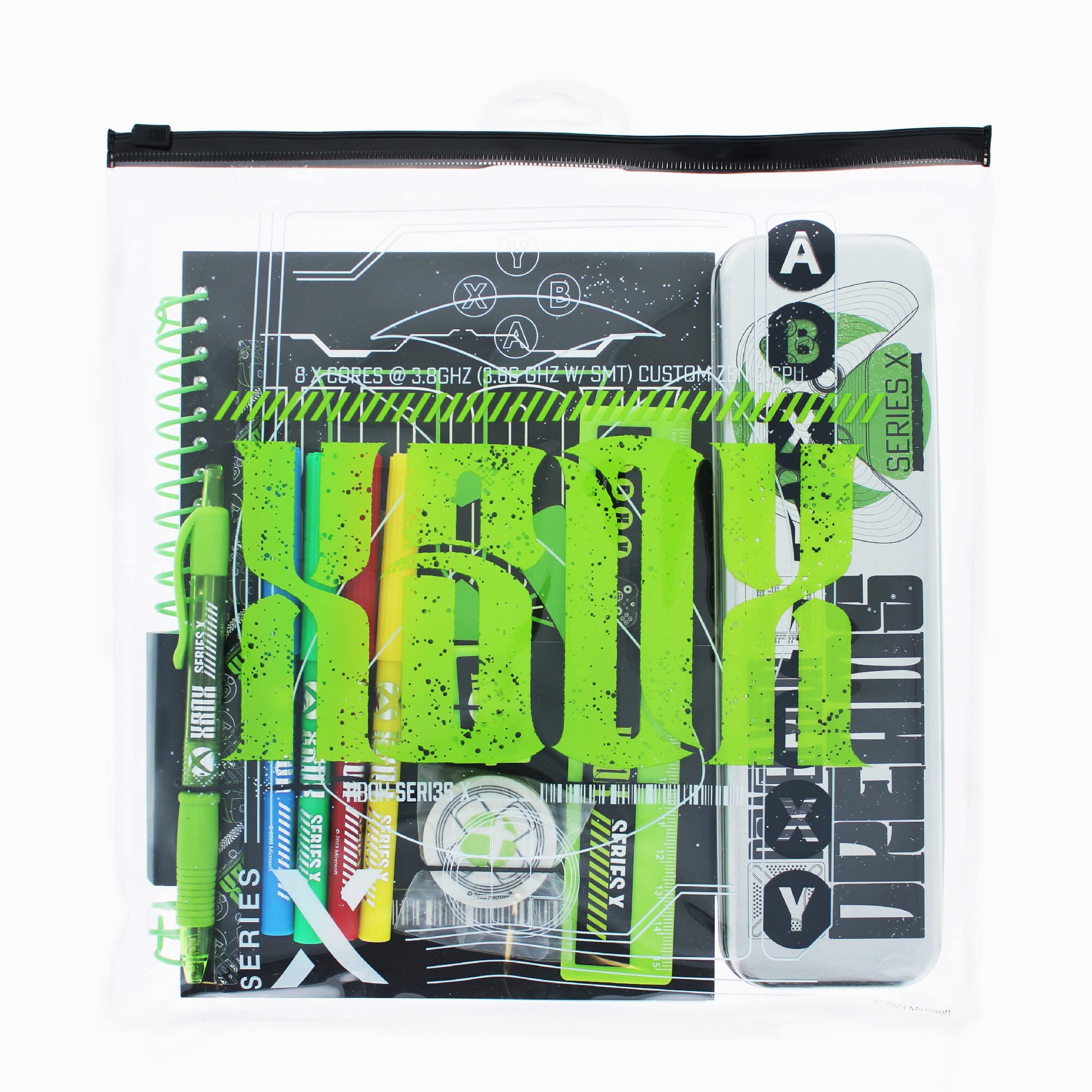 Blueprint Collections Xbox Bumper Stationery Set | Back to School Supplies for Kids | Colouring Set with Pencils, Erasers, Notepad & Stickers | Official Xbox Gifts & Stationery