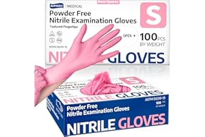 Supmedic Nitrile Exam Gloves, Powder-Free Latex-Free Disposable Glove for Medical Cooking Esthetician Cleaning, 100 Pcs