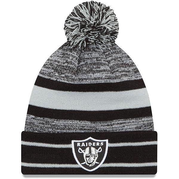 Bonnet en tricot noir avec pompon Las Vegas Raiders New Era pour préscolaire