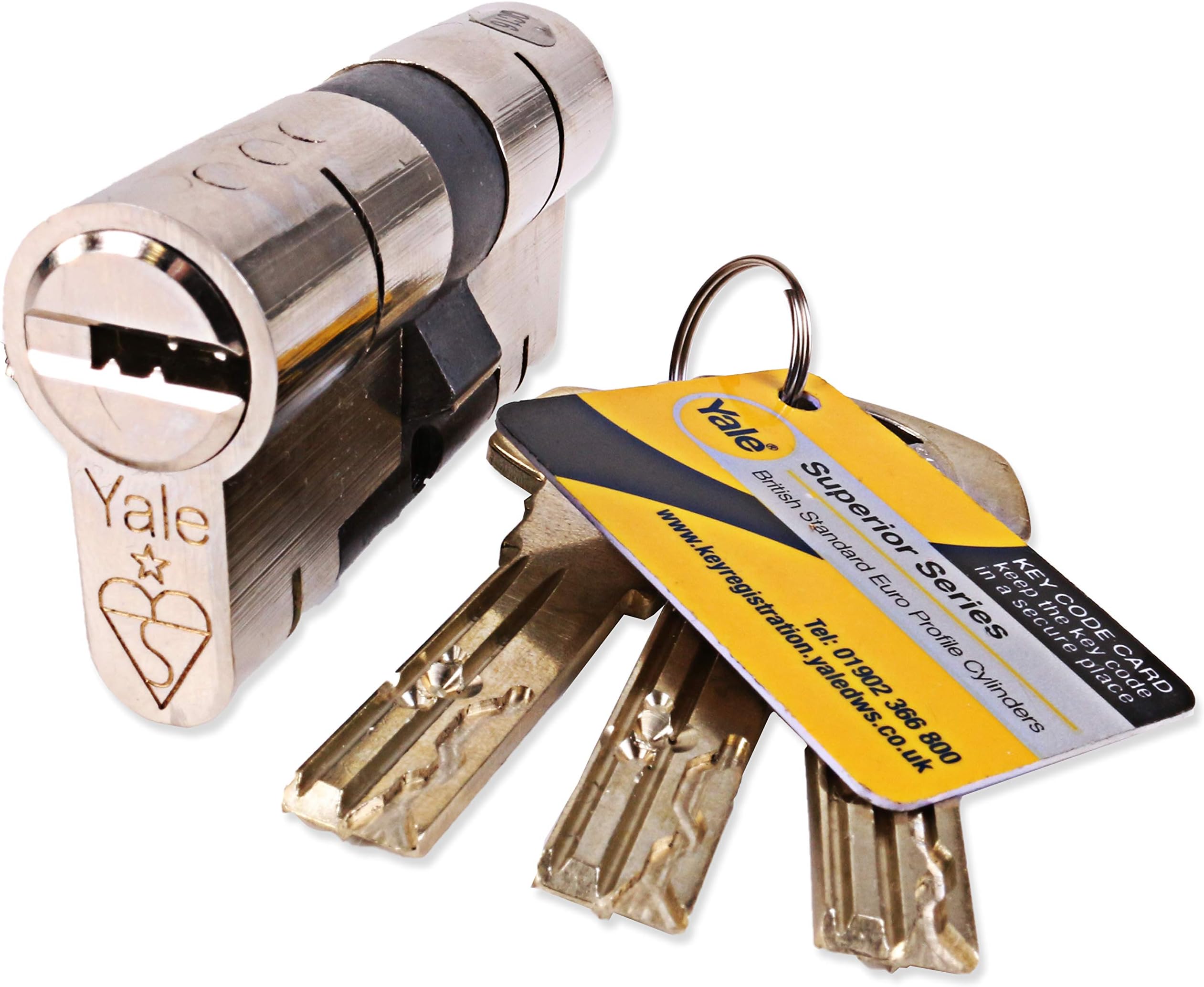 Yale Superior Anti-Snap Euro Door Cylinders (45/50, Nickel)