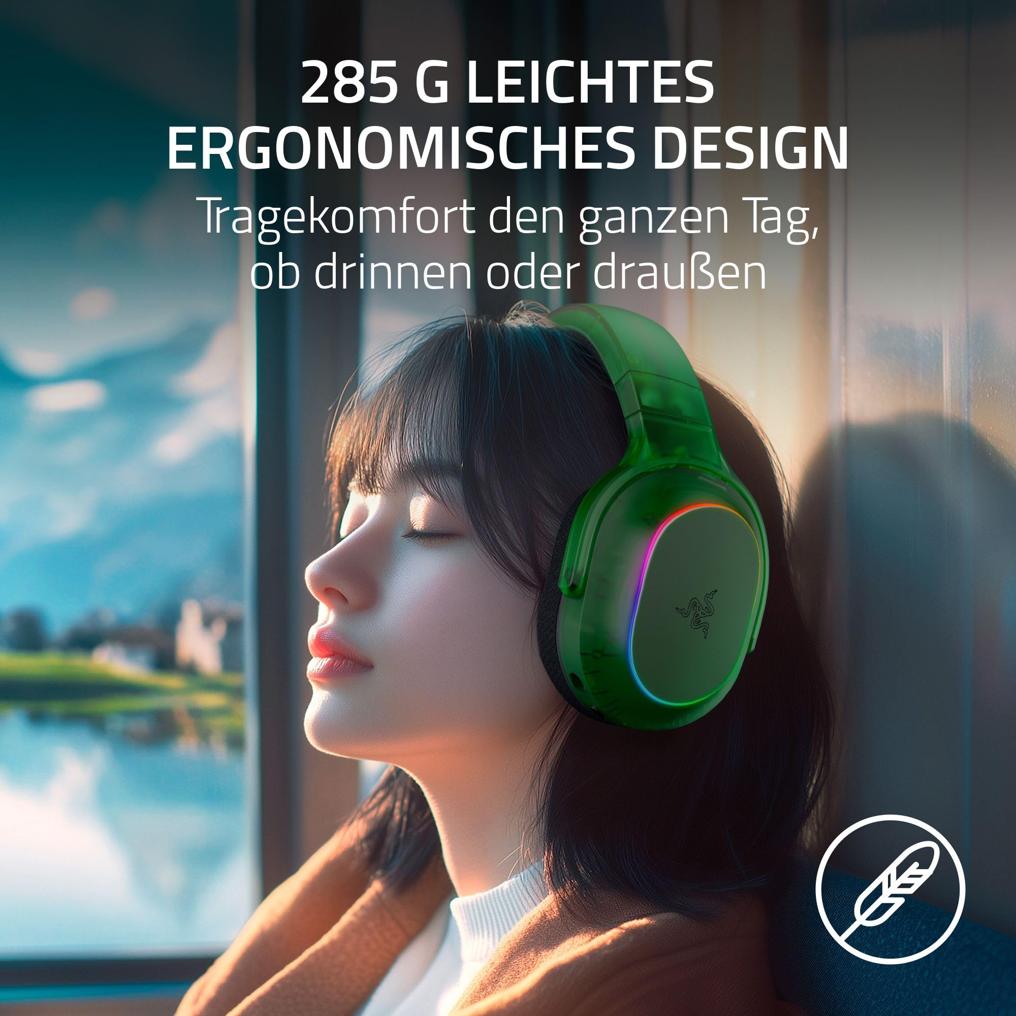 Razer Barracuda X Phantom Green Edition - Kabelloses Multi-Plattform Gaming Headset (285g, Triforce 40mm Driver, Dual Wireless HyperSpeed and Bluetooth) Phantom Green 3