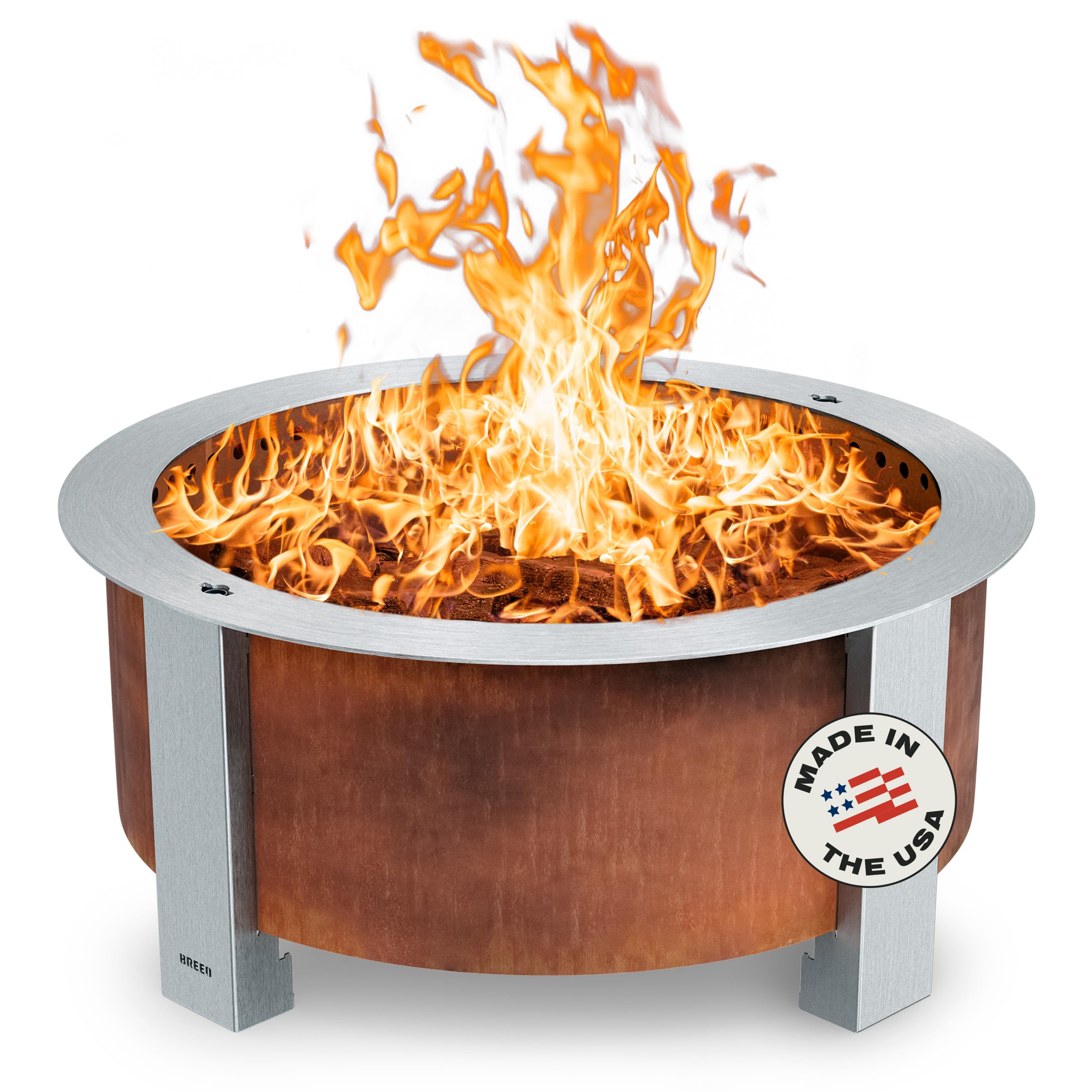 Photo 1 of *** MINOR DAMAGE***Breeo Smokeless Fire Pit (X Series 30, Corten Steel) | 34.5 inch Smokeless Firepit for Outside | 94 Pounds | Ideal for Families Compatible with Wide Range of Breeo Accessories