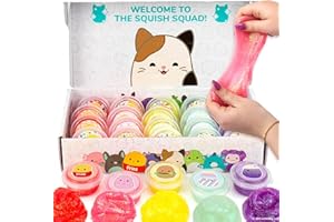 HORIZON GROUP USA Original Squishmallows Ultimate Compounds Set, 25-Pack, Scented Glitter Slimes, Slime Party Favors for Kids, Slime Bulk, Kids Party Favors Goodie Bags, Mini Squishmallows, Mini Slime, Sludge Toys