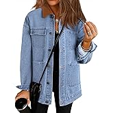 Dokotoo Jean Jacket Women Trendy Fall Fashion Long Sleeve Denim Jacket Corduroy Collar Barn Jackets Oversized Coat 2025