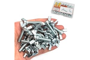 Matrelt 30 Pcs 1/4"-20 x1 Wing Screw Bolts and Wing Nut Kit Butterfly Screws and Nut with Hand Twist Tighten Wing Head Zinc Plated Hardware Fitting Fastenings Assortment Kit